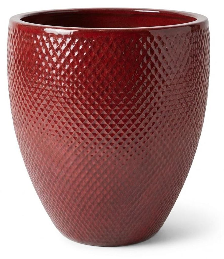 Provencelia Keramik Pflanzkübel Signac Rot, Ø48 x H52 cm, frostbeständig, handgefertigt, glasiert, Outdoor, Terrasse, winterfest
