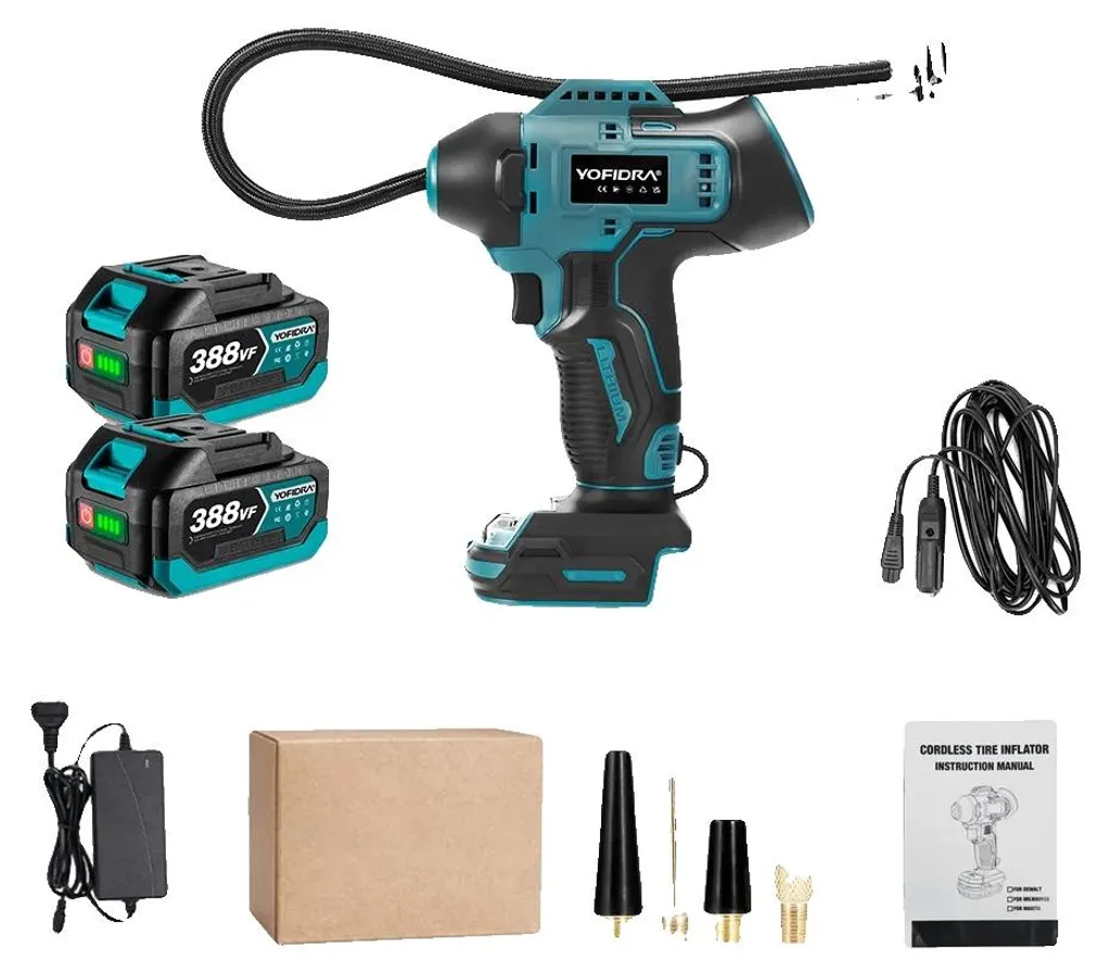 Compresseur sans fil haute pression avec pack de 2 batteries amovibles