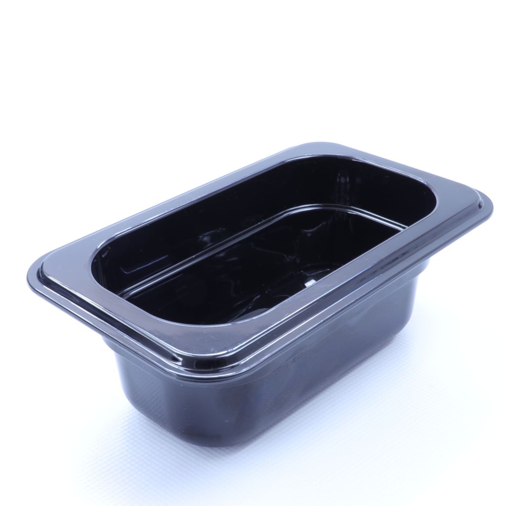 Kunststoff GN 1/9 Polycarbonat schwarz Gastronormbehälter GN-Behälter, 0,6 Liter Tiefe 65mm