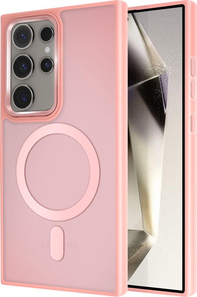 Avizar, MagSafe Hülle für Samsung Galaxy S24 Ultra Frost Color, Rosa