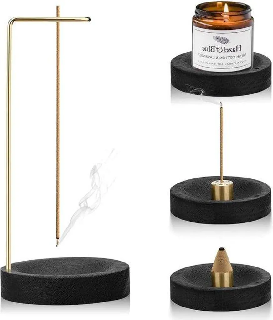 Porte-bâtonnets d'encens en bois fait main style moderne pour le yoga