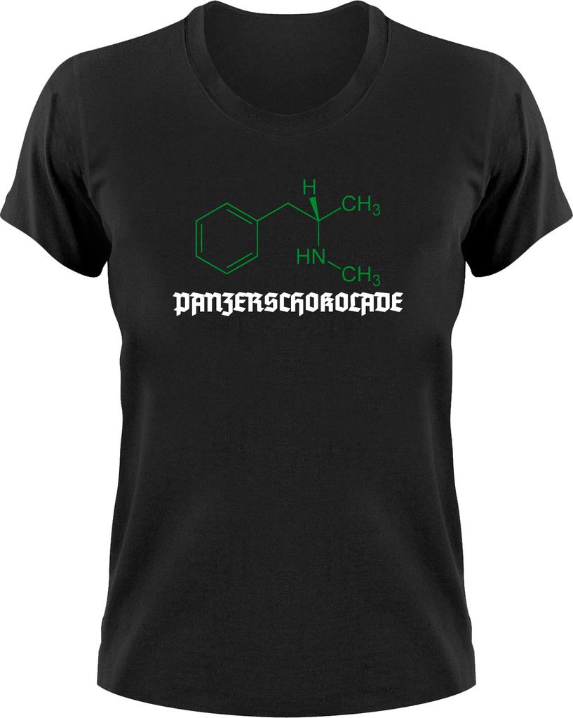Styletex23 T-Shirt #3 Crystal Meth Panzerschokolade Pervitin, Damen schwarz, L