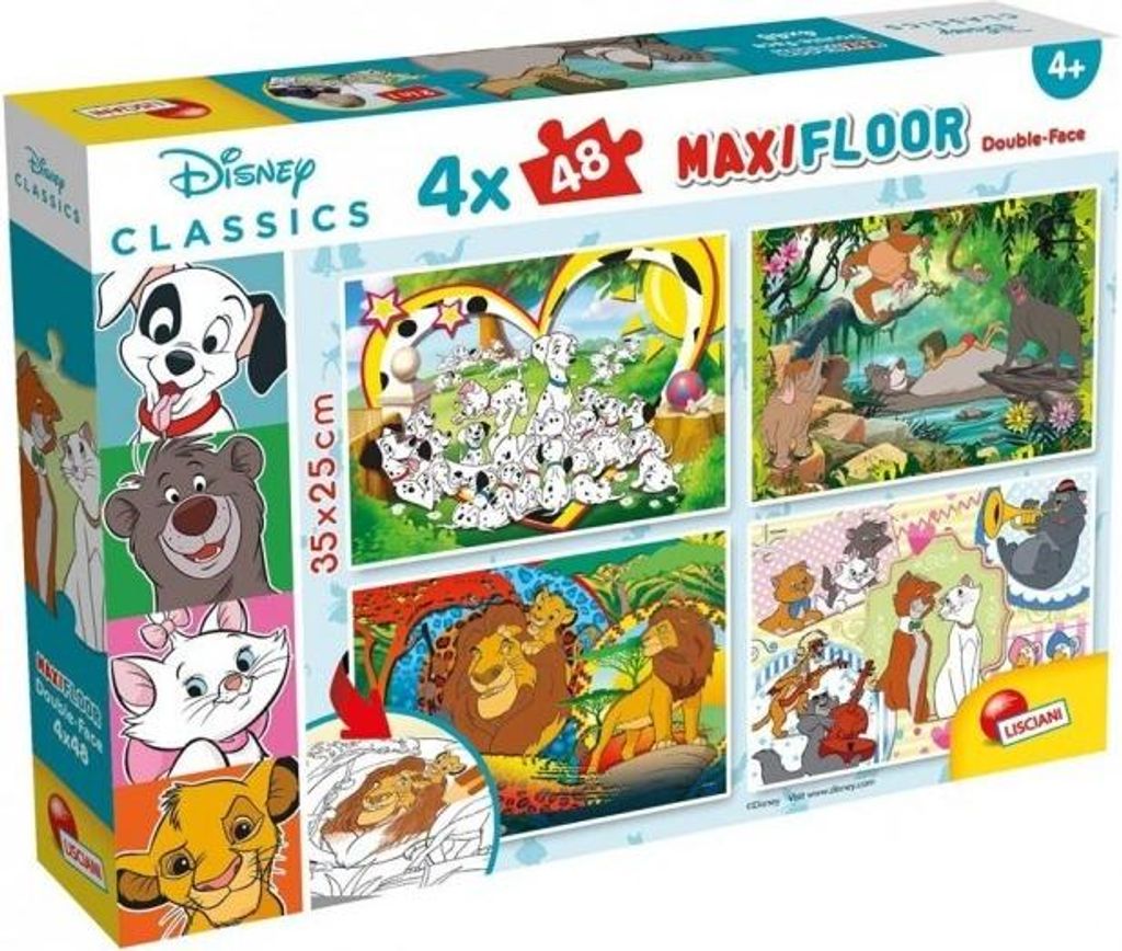 Disney. Puzzle dwustronne Maxi 4x48 el.
