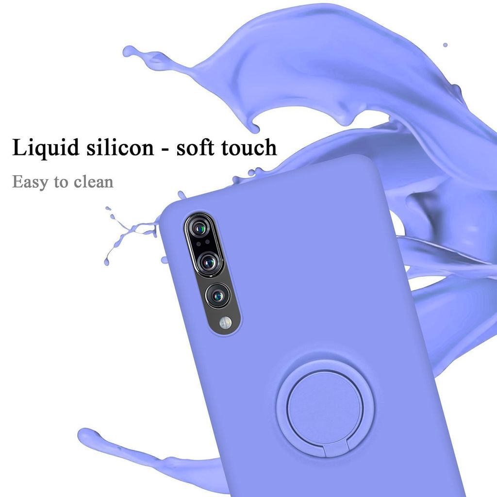 Cadorabo Custodia Per Huawei P20 PRO / P20 PLUS - Cover Bicolore Viola E Rosso Con Retro In Vetro Temperato E Silicone TPU - 6
