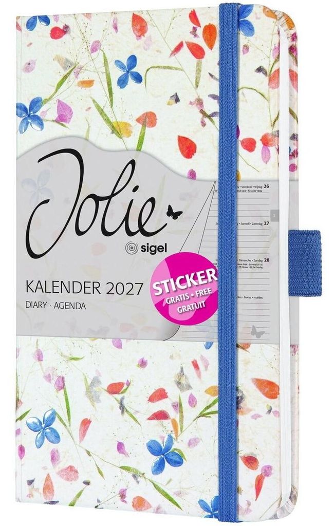Wekkalender Jolie 2027, hardcover, ongeveer A6 formaat, Productafbeelding 