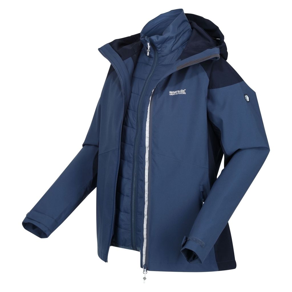 Regatta Wentwood VII 3 in 1 Doppeljacke Damen Wind und Wasserdicht, Farbe:Blau, Größe:42