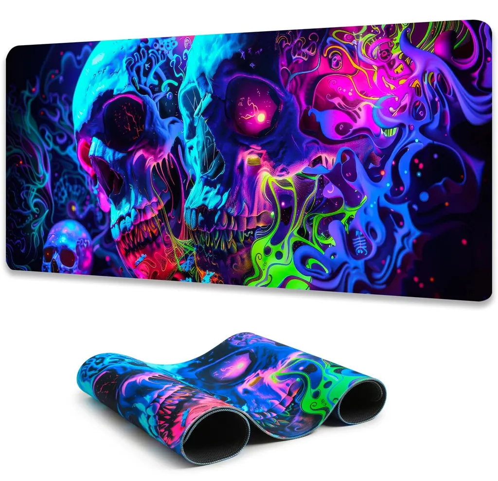 Tapis de souris XXL pour setup gaming sombre et bureau gamer