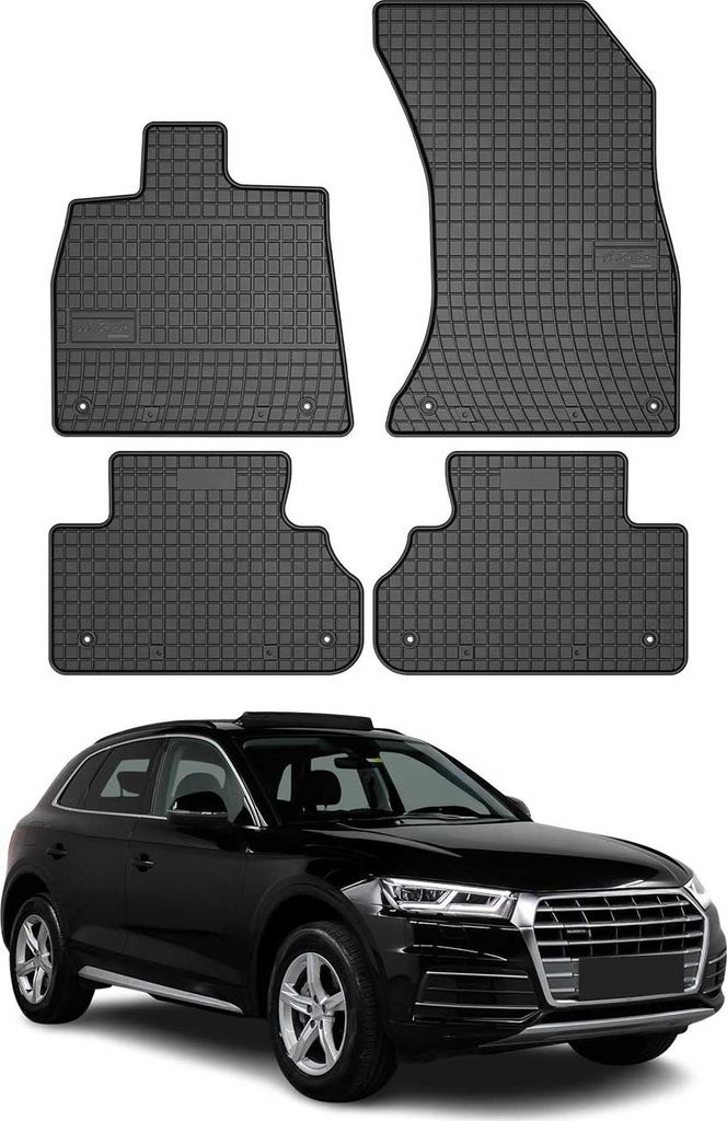2017-2024 Audi Q5 FY tappetini in gomma nera 4 pz Immagine del prodotto 