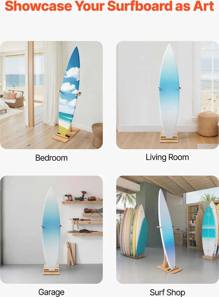 Support Planche de Surf Autoportant avec Protection Liège et Réglable - 6