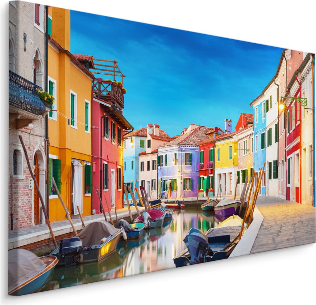 Fabelhafte Canvas LEINWAND BILDER 100x70 cm XXL Kunstdruck Venedig Gondeln Gebäude