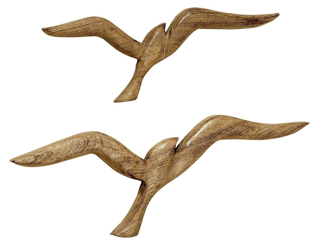 Boltze Wandobjekt Möwe (Wanddeko aus Holz, Vögel, maritimes Motiv, Wandbild für Flur / Wohnzimmer / Esszimmer)