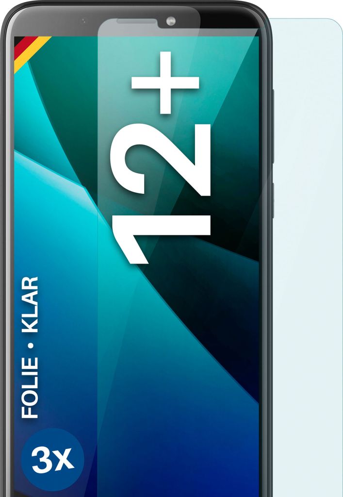 moex 3x Schutzfolie kompatibel mit HTC Desire 12 Plus - Displayschutzfolie dünn Folie, Klar
