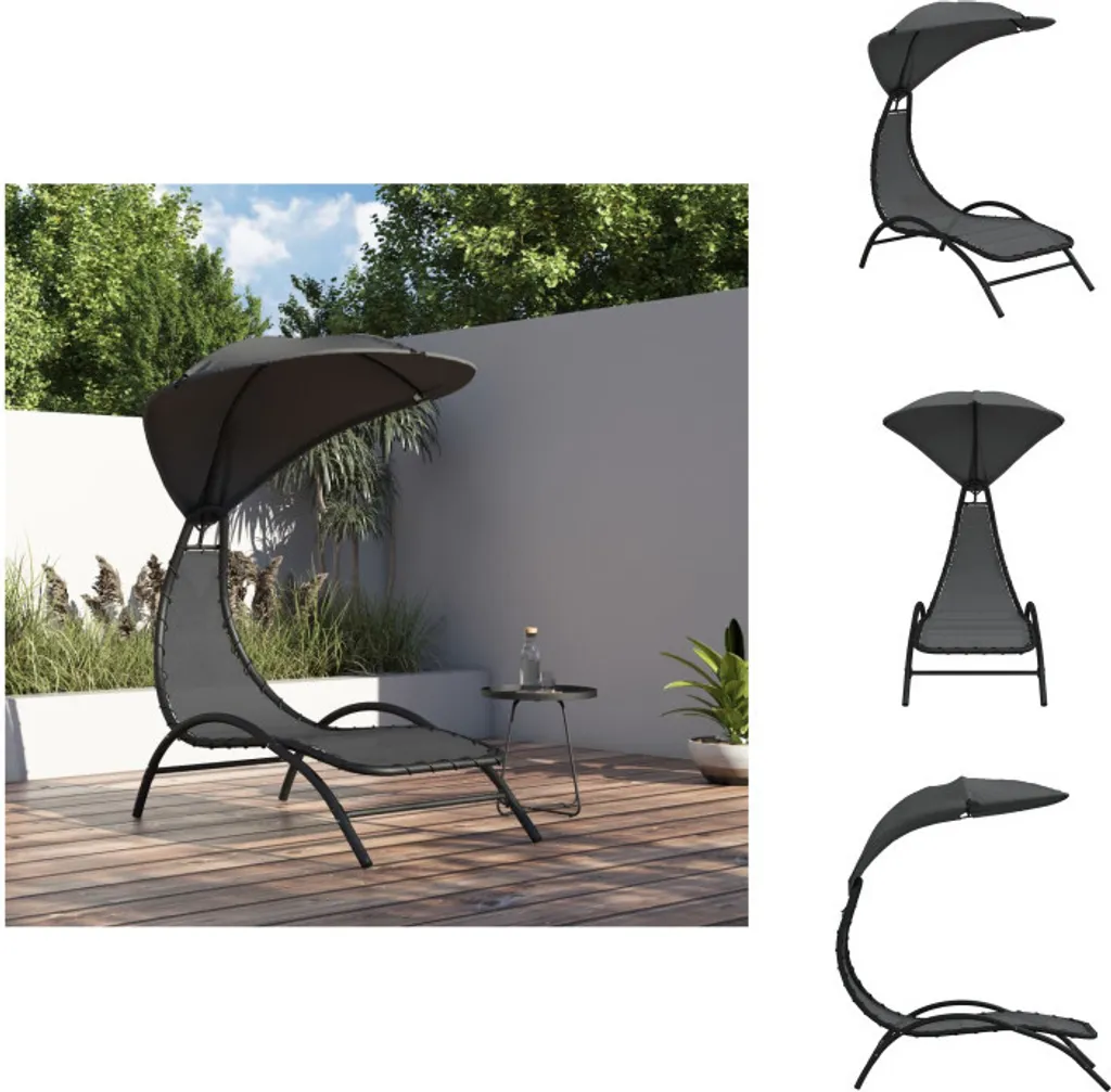 vidaXL Lettino Tettuccio 167x80x195 cm | Struttura Acciaio Alta Resistenza - 1