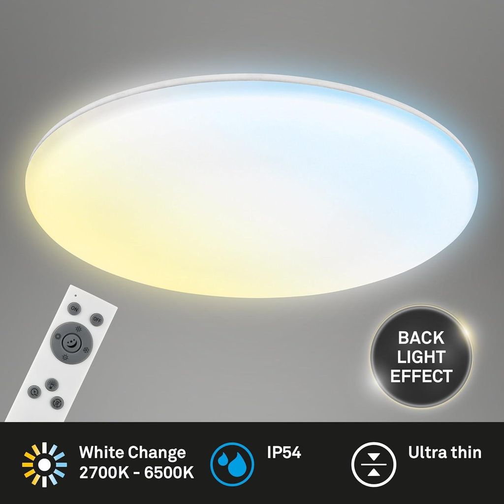 Lampa sufitowa LED do łazienki Briloner Rowny, ściemniana, Zdjęcie produktu 