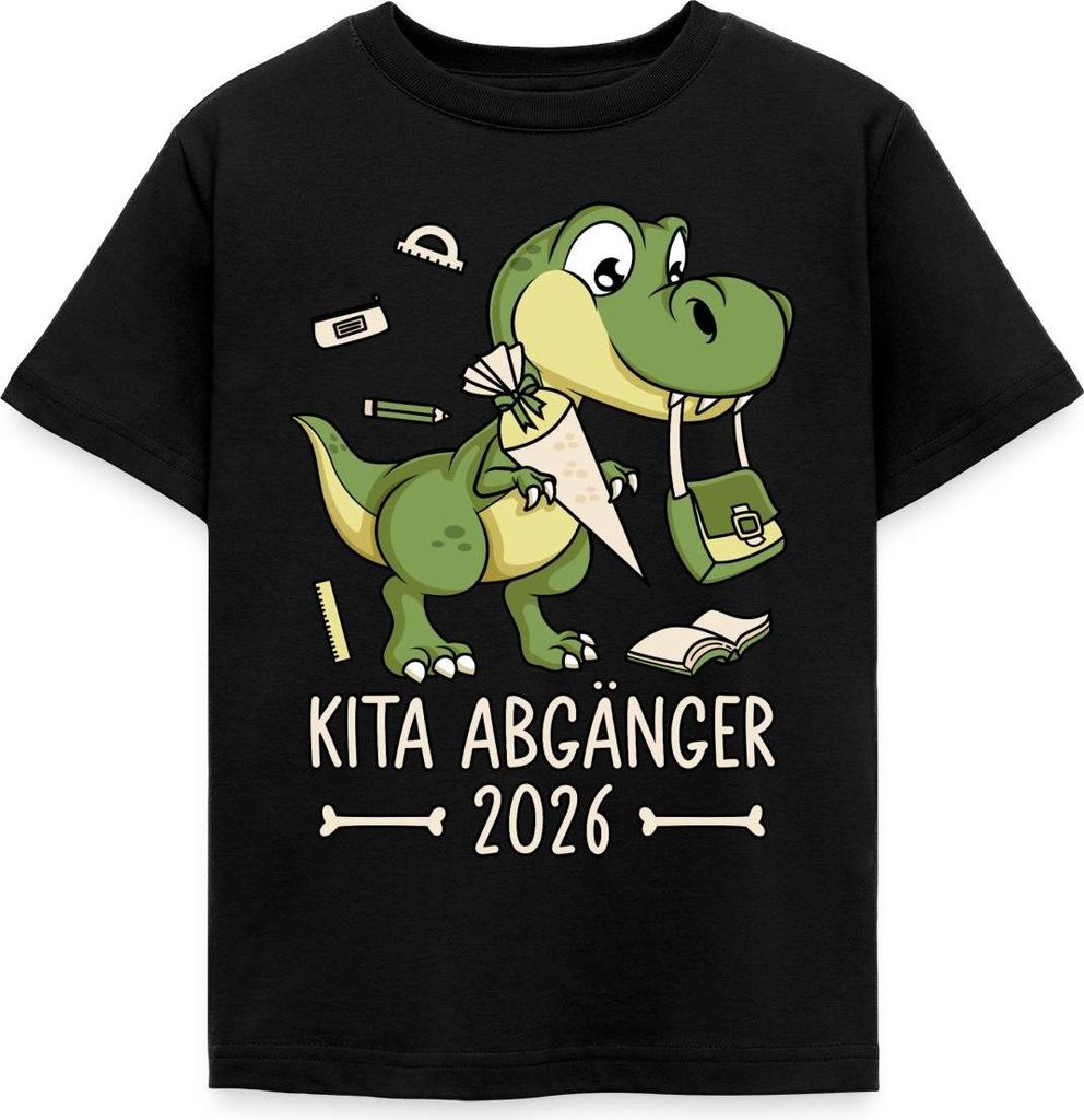 Spreadshirt Kita Abgänger 2026 Kinder T-Shirt, 122/128 (7-8 Jahre), Schwarz