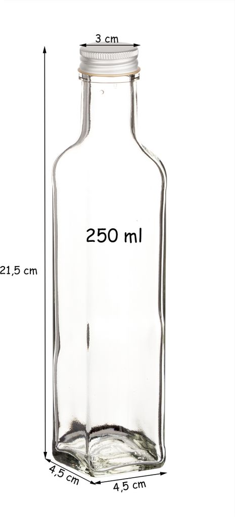 BigDean 24x Glasflaschen 250ml eckig mit Schraubverschluss Produktbild 5
