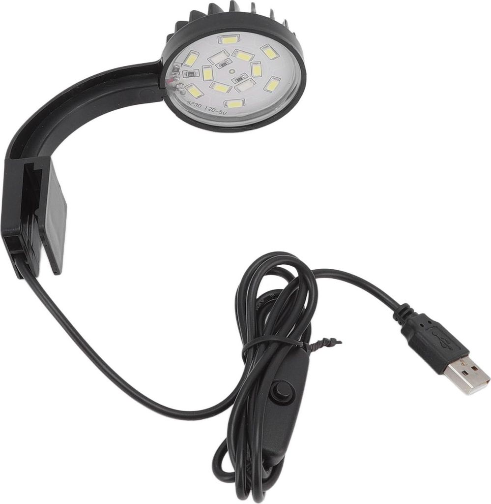 LED-Aquarium-Licht, multifunktional, hohe Helligkeit, Energie sparen, Vollspektrum-Aquarium-Clip-Lampe, 5 W, Schwarz