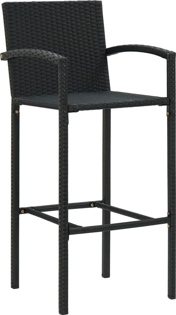 vidaXL Barhocker 4 Stk. Schwarz Poly Rattan Produktbild 