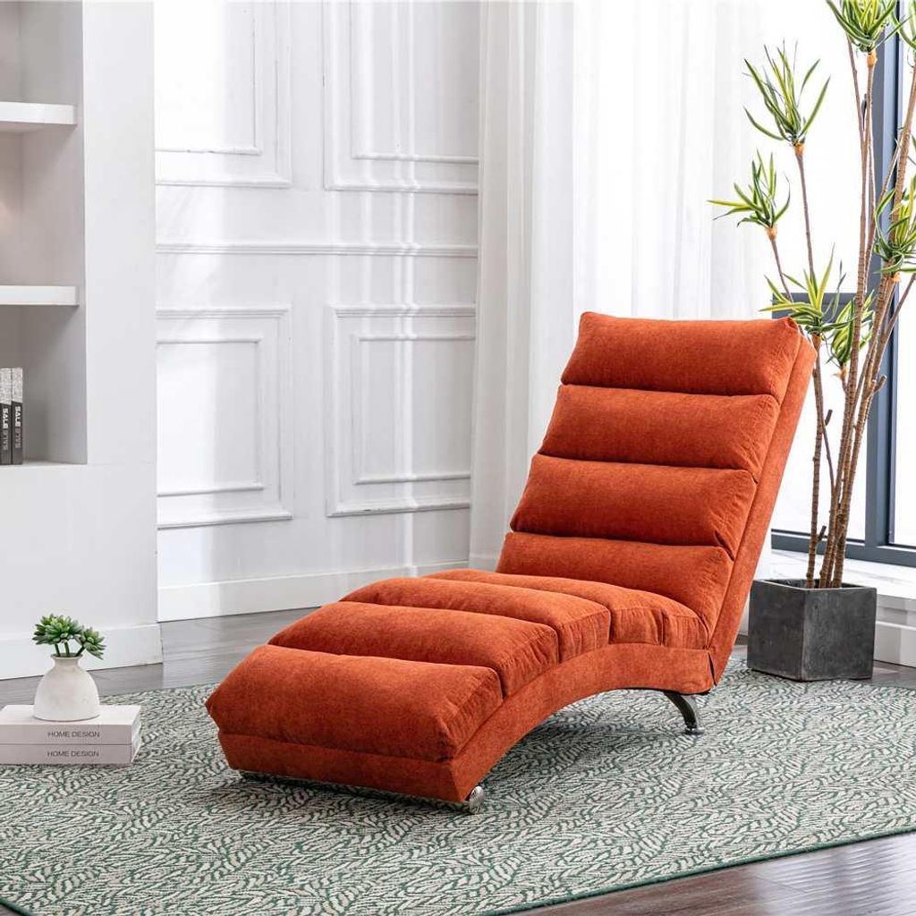 AIORBER Relaxliege mit Vibrationsfunktion, ergonomische Chaiselongue mit Ganzkörperunterstützung, Polsterliege mit Seitentasche und Leinenbezug f...