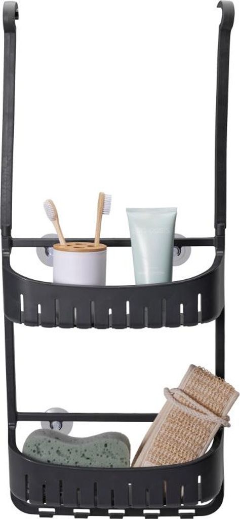 Badezimmer-Hängeregal mit Saugnäpfen beige