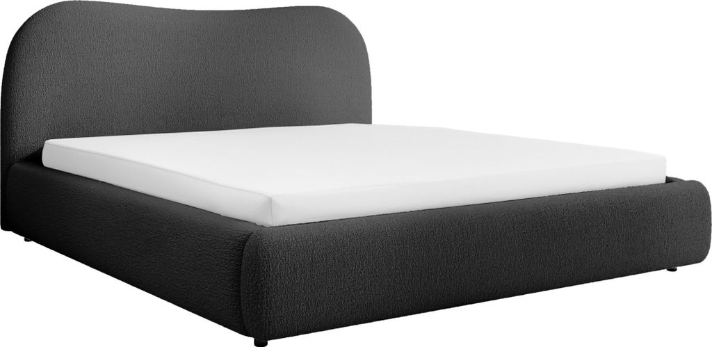 FEDVE Polsterbett Doppelbett Dolwen Schlafzimmer Bett Bettkasten Matratze 140x200cm Dunklegrau (Abriamo 8)Dunklegrau (Abriamo 8)