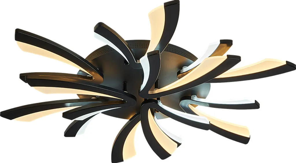 Lampada Soffitto LED 90cm Nera Dimmerabile XW062-9 per Salotto - 2