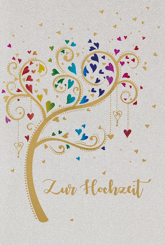 Hochzeit - Glückwunschkarte im Format 11,5 x 17 cm mit Briefumschlag