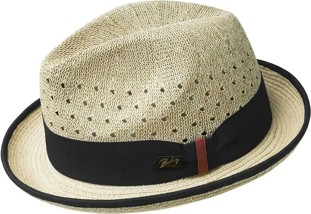 Chapeau d'été aéré Bascom Bailey pour voyages et vacances au soleil - Noir
