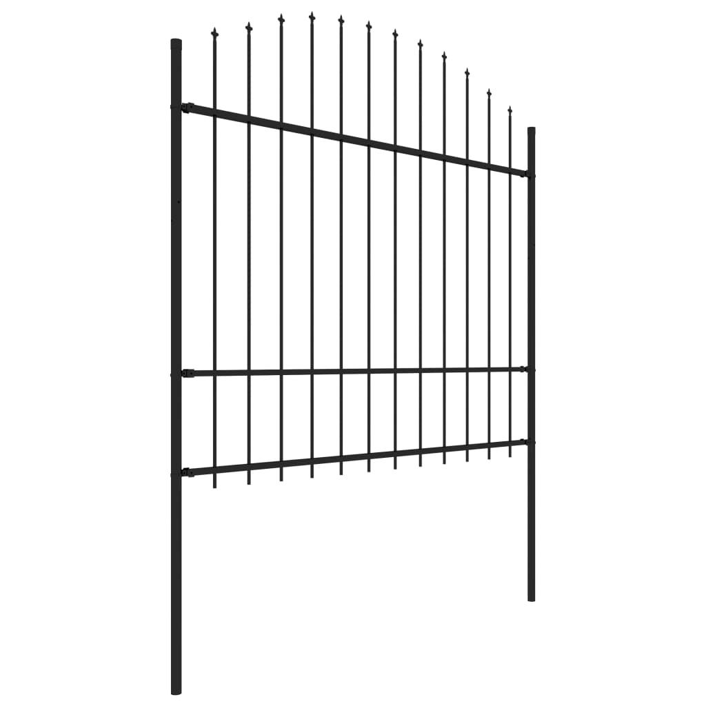 vidaXL Gartenzaun Woerden mit Speerspitze Stahl 170 x 175 cm Schwarz