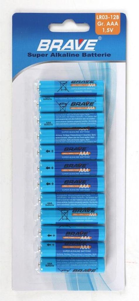 12x 12er-Set Brave Super Alkaline Batterien AAA LR03 1,5V 144 Stück