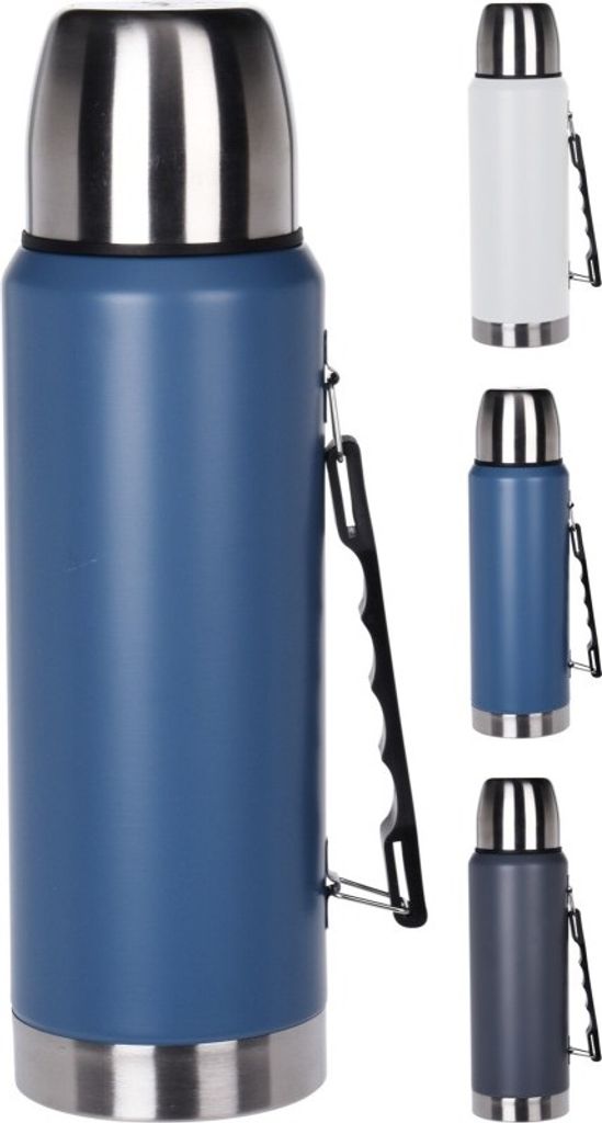 Edelstahl-Thermoskanne 1 l blau Produktbild 