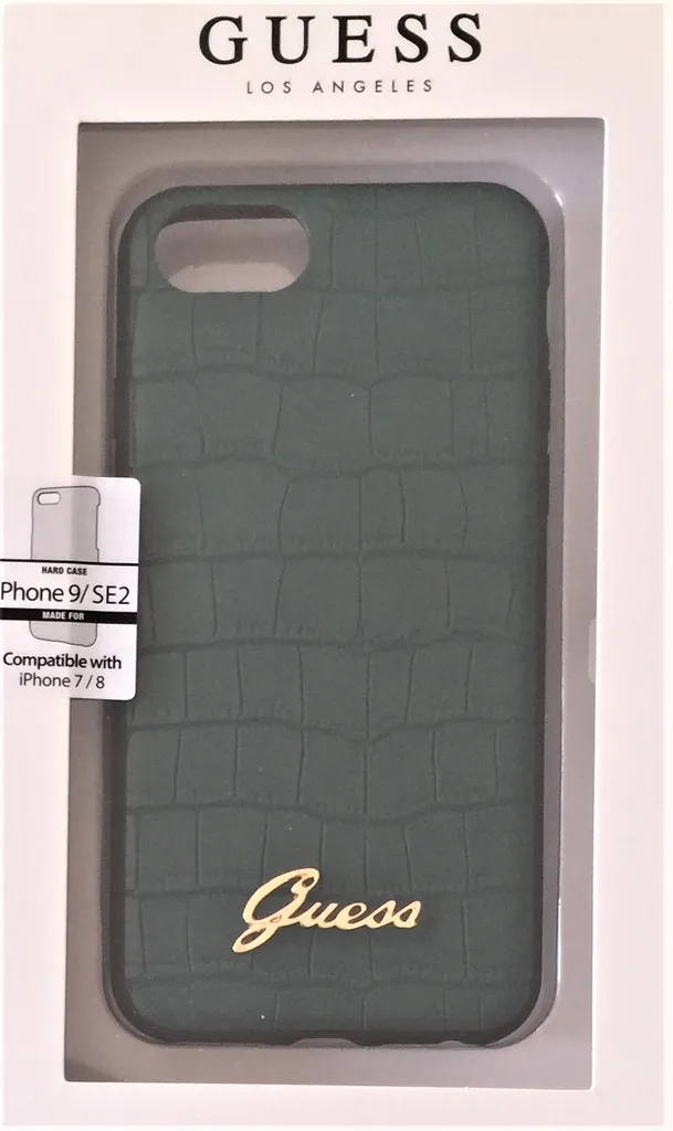 Coque iPhone SE 2020 Guess rigide motif crocodile vert émeraude