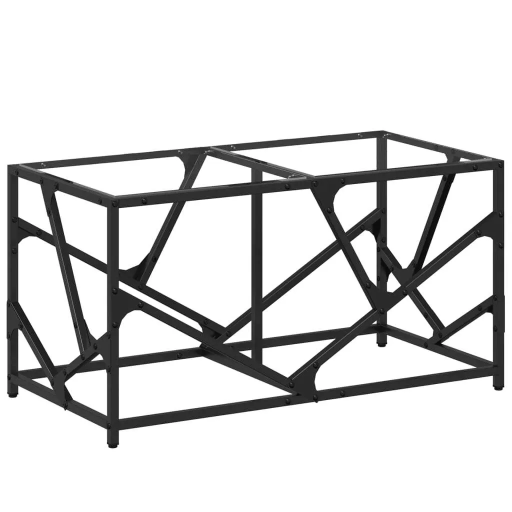 SYFAX Set 2 Tavolini Acciaio e Vetro Temperato 78,5x40x41cm