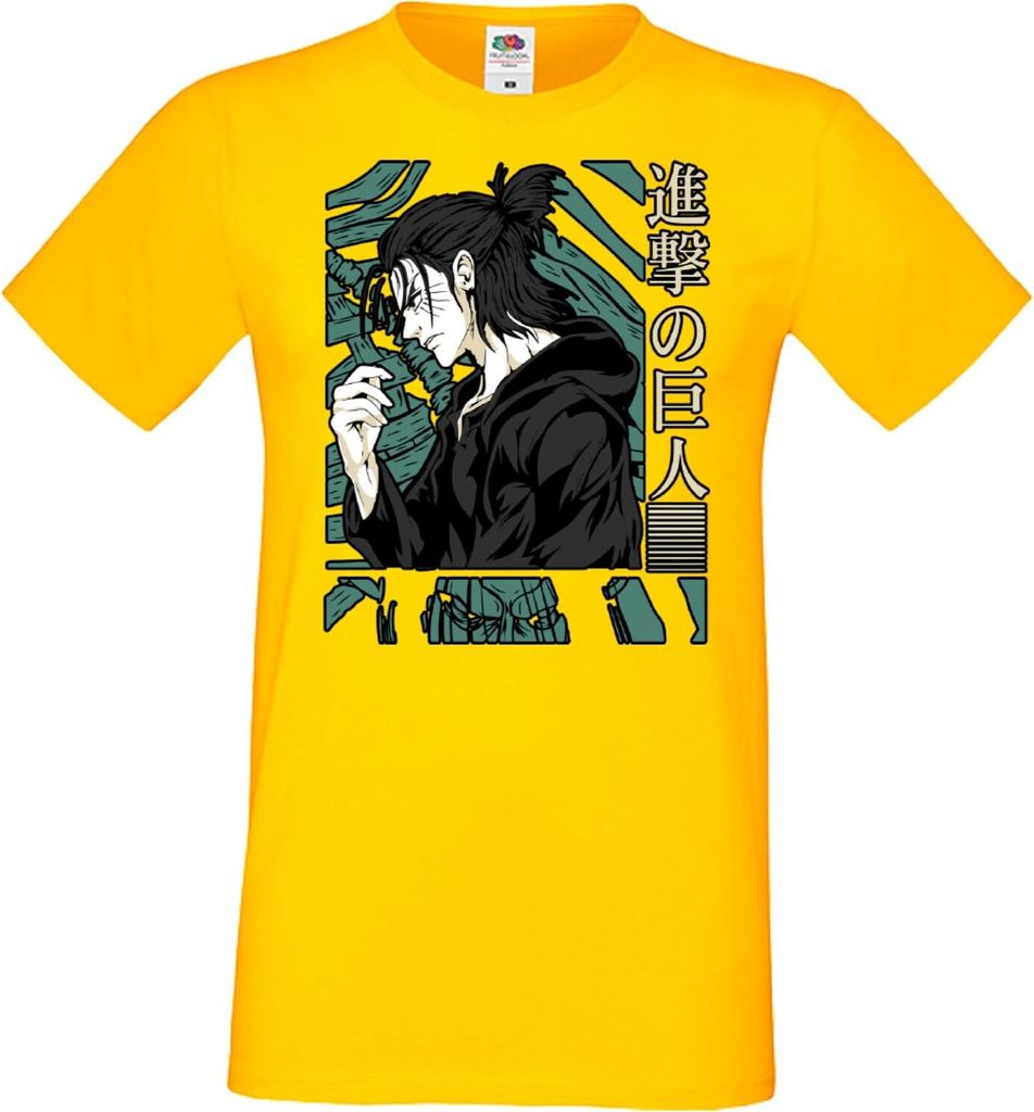 Herren T-Shirt Anime Manga Attack Anime On Titan Eren Yeager 03 Eren Yeager, Man M / Gelb