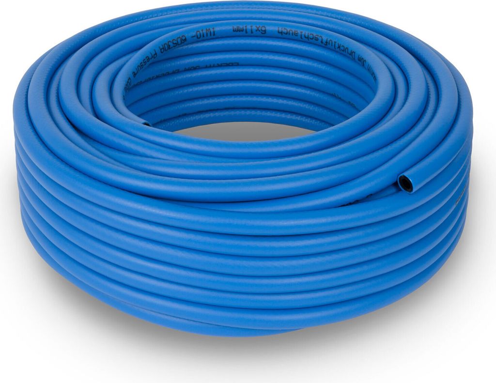 EBERTH Druckluftschlauch Gewebeschlauch Luftschlauch in 30m Länge, Kompressor Schlauch mit 6mm x 11mm Durchmesser (innen x außen)