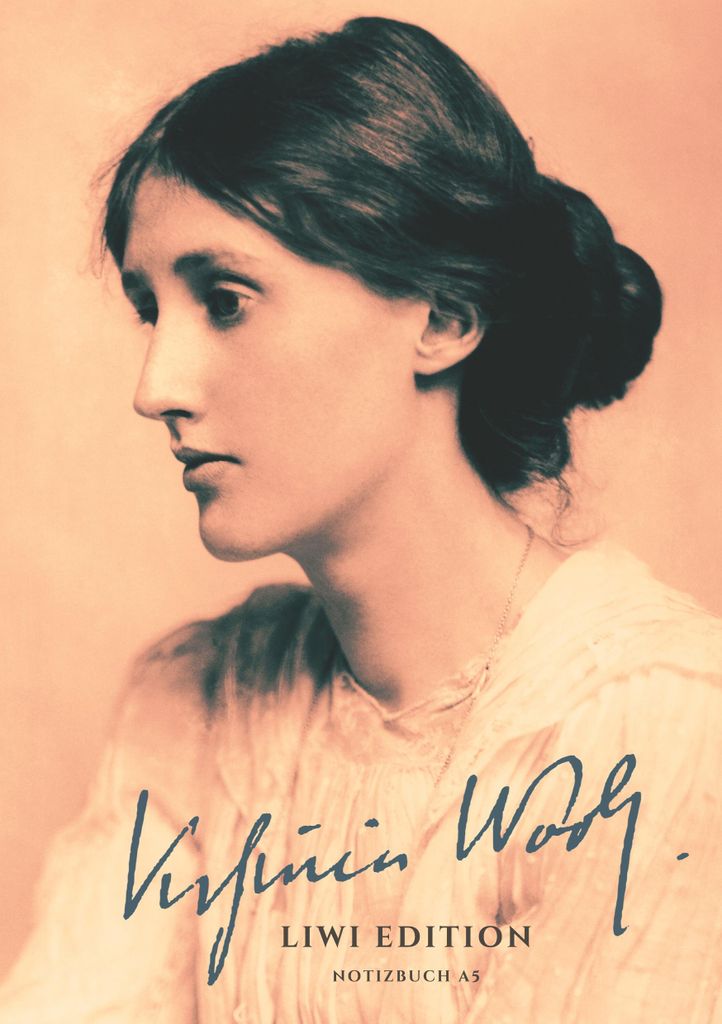 Notizbuch für Autorinnen und Autoren - schön gestaltet mit Leseband - A5 Hardcover liniert - "Virginia Woolf" - 100 Seiten 90g/m² -Papier
