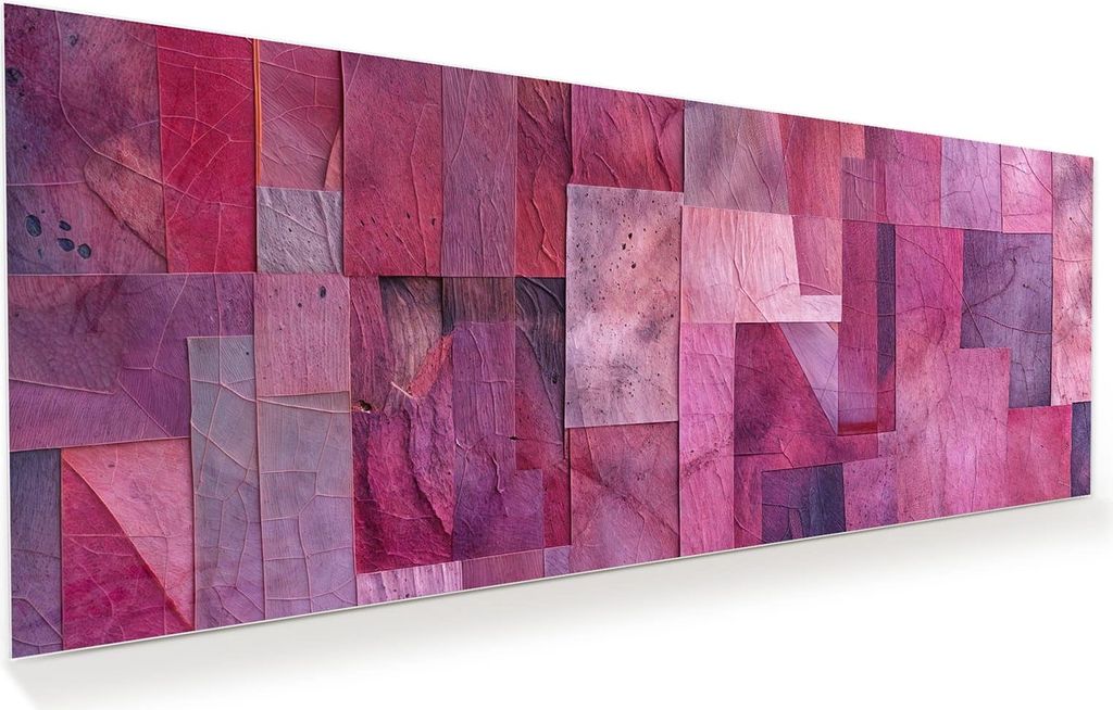 Glasbild 150x60cm in XXL für Wohnzimmer, Schlafzimmer Motiv Abstrakte Blaetter