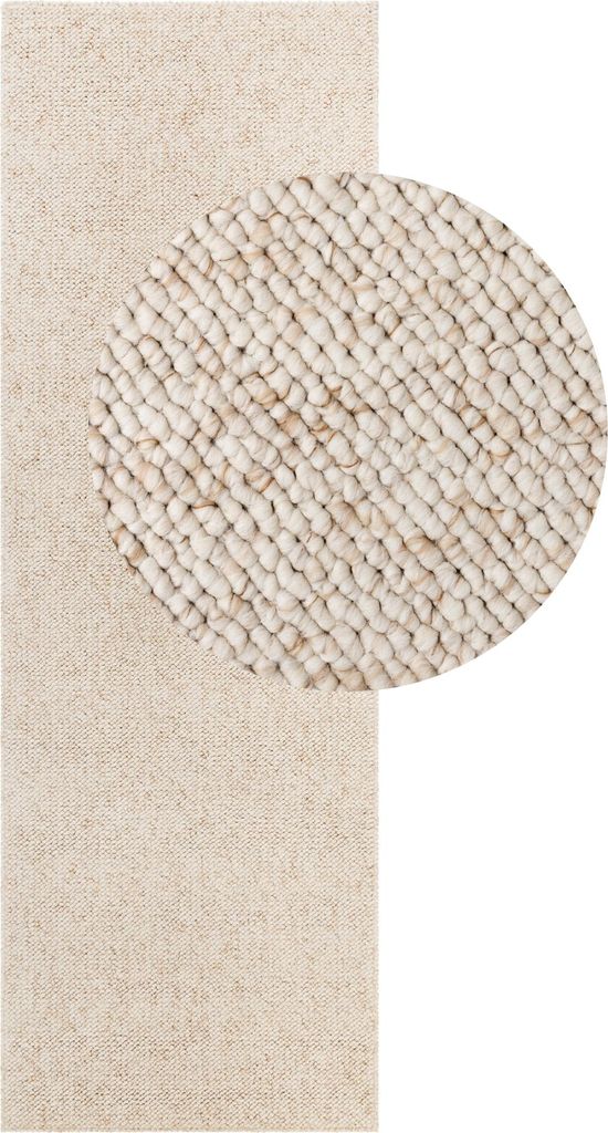 Elle Decoration Rocco Woll-Optik Teppich Rocco Creme Produktbild 
