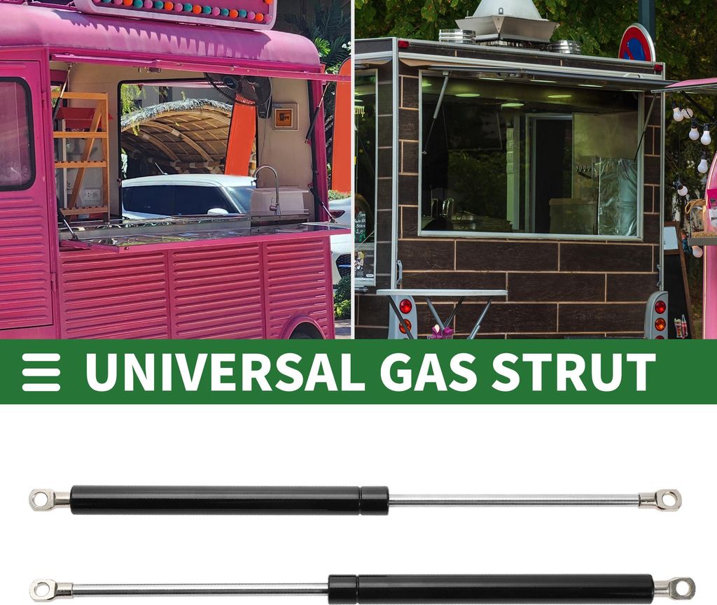 Universelle Auto-Deckel-Werkzeugkasten-Abdeckung Hubstützen Stoßdämpfer 15 Zoll/380 mm 80 Pfund/355N/35,5 kg Schwarz 2 Stück