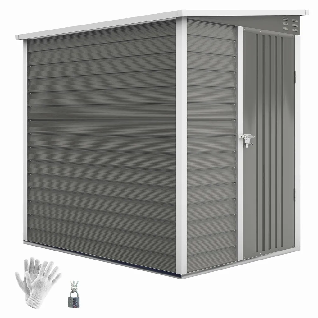 Outsunny Abri de Jardin en Métal 2,3m² avec Fondations 142x184x181cm
