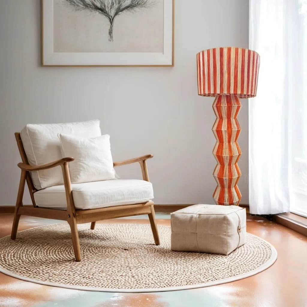 Lampadaire Boho Tulum 160cm - Solution Éclairage Doux pour Grand Salon - 5