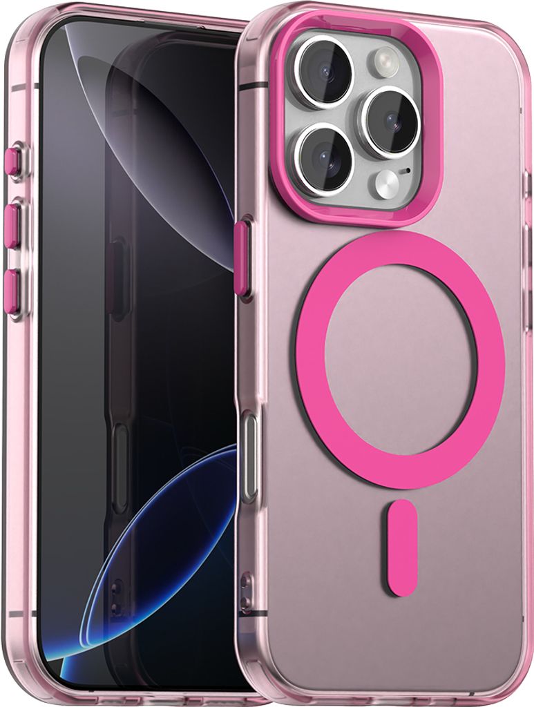Handyhülle für iPhone 11 Pro Max, Hülle Kompatibel mit MagSafe, Schlank Durchscheinend Matt Stoßfest Schutzhülle Rot