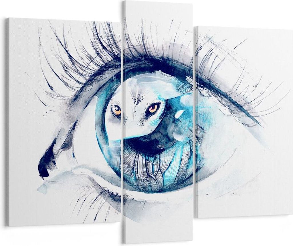 Bild auf Leinwand - Leinwandbild - Wildnis fantasie Augapfel illustration - 95x80cm - Wand Bild - Wanddeko - Leinwanddruck - Bilder - Kunstdruck - ...