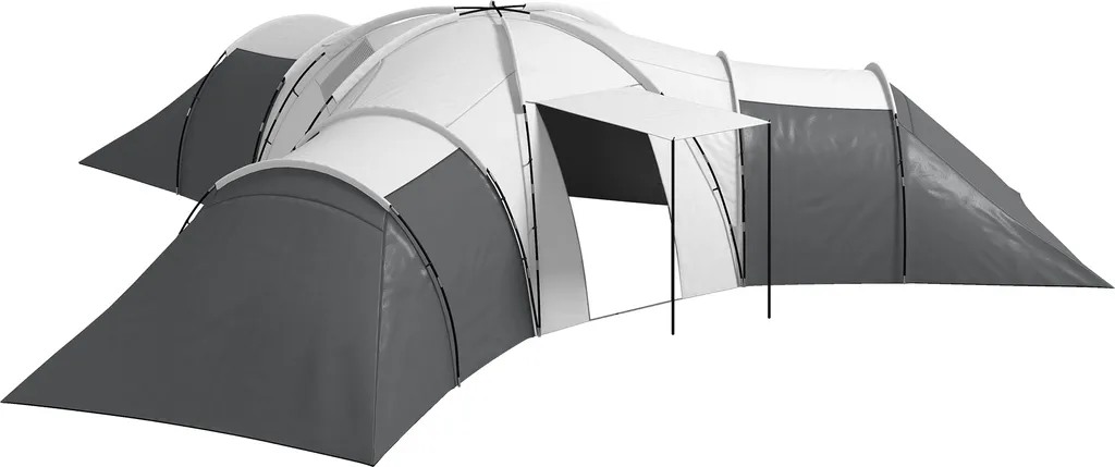Tente familiale imperméable 2000mm Outsunny 3 chambres et véranda spacieuse