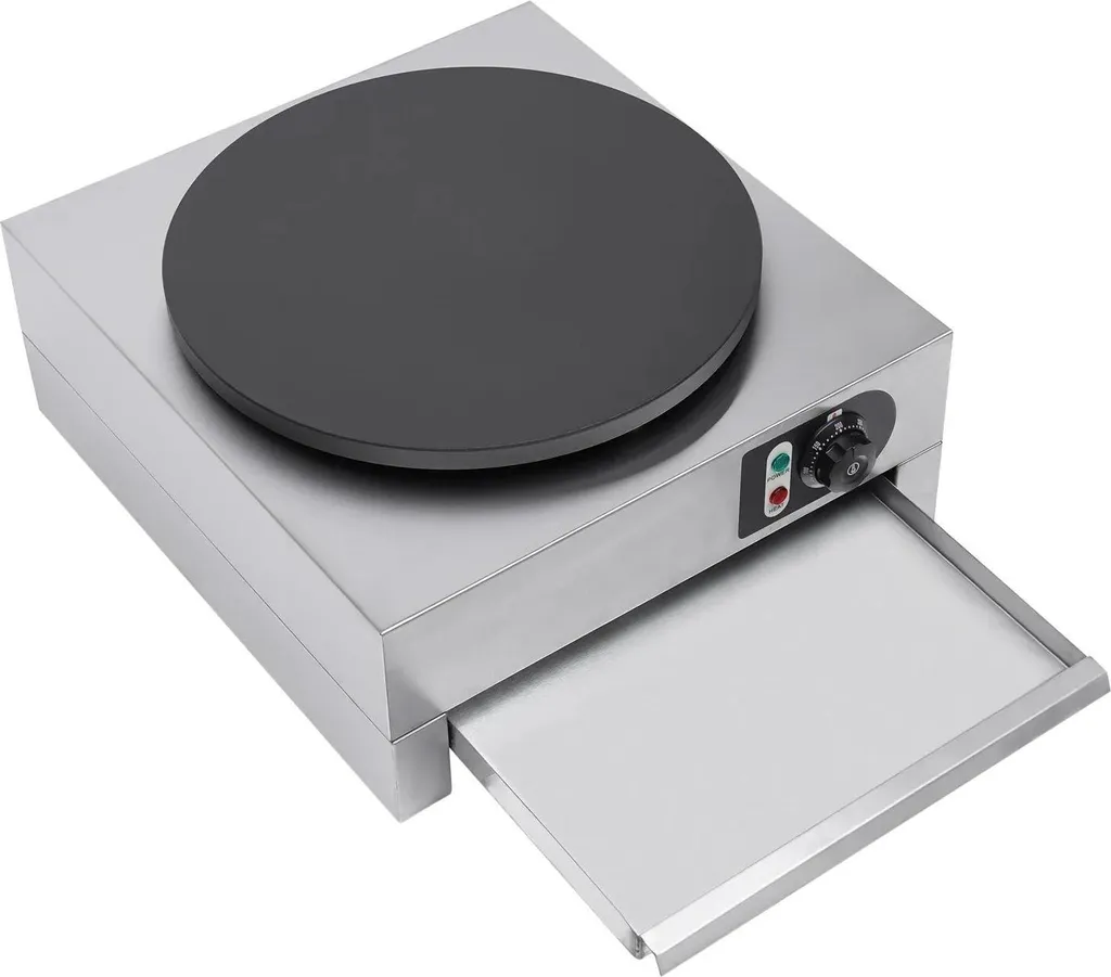 Crêpière électrique 3000W Blanche - Plaque Antiadhésive et Acier Inox