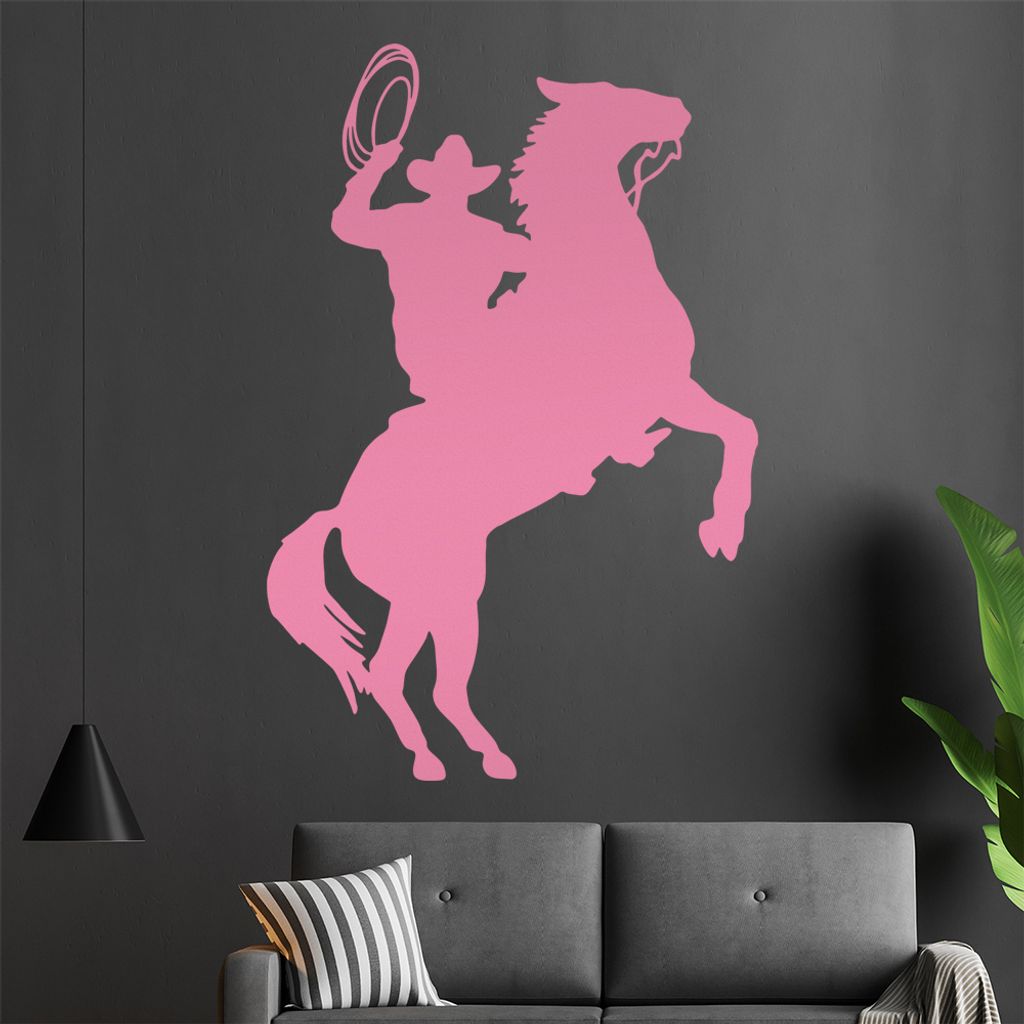 KIWISTAR Cowboy Pferd - Reiten Wandtattoo in 6 Größen - Wandaufkleber Wall Sticker - Dekoration, Küche, Wohnzimmer, Schlafzimmer, Badezimmer