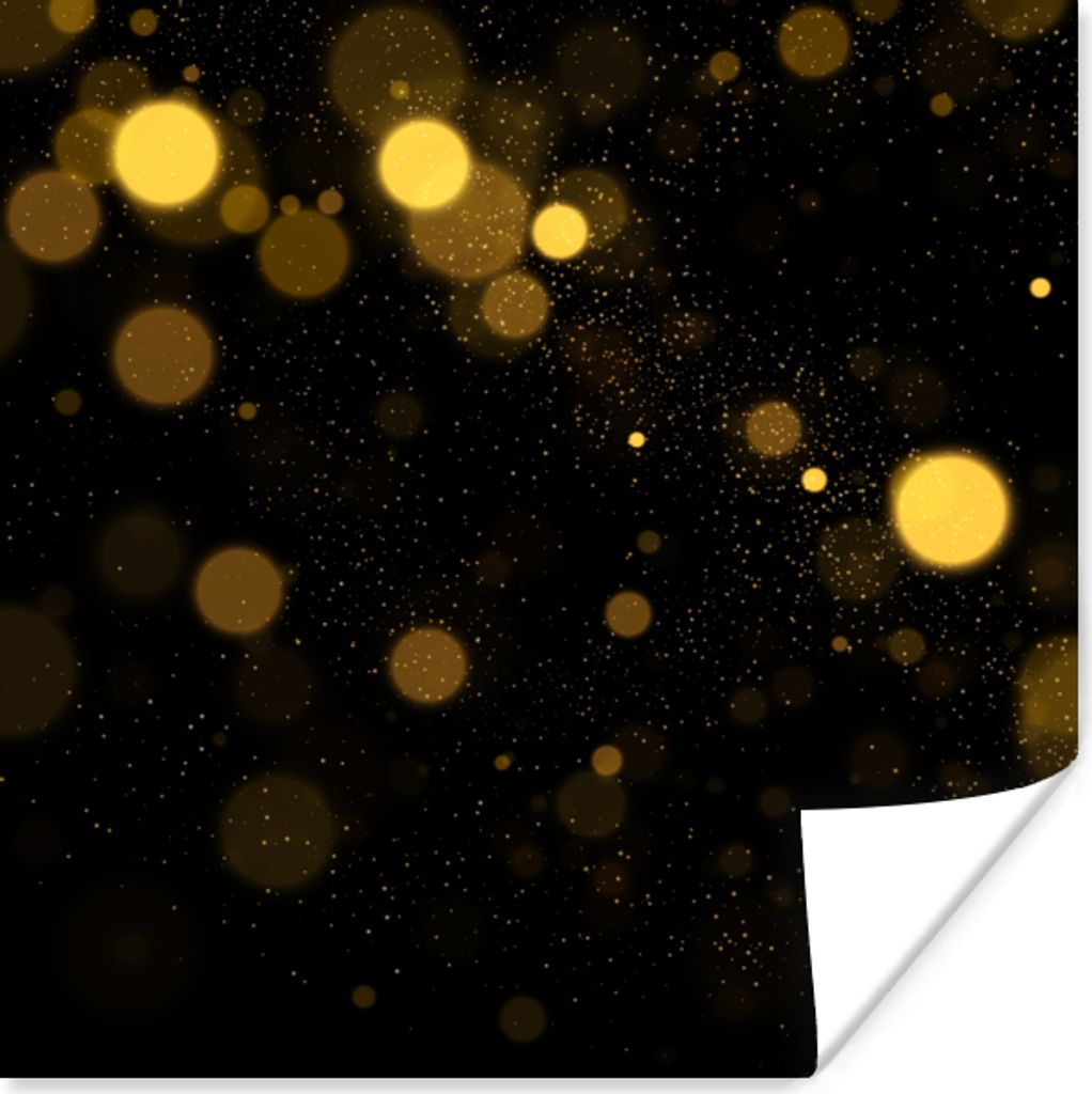 MuchoWow Poster Gold - Abstrakt - Luxus - Schwarz 50x50 cm - Wohnzimmerdekoration