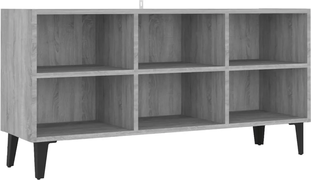 Porta TV Moderno 104cm Grigio Sonoma e Metallo | Design Minimal vidaXL