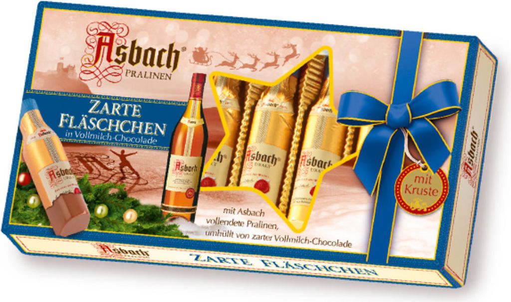 Asbach Pralinen Zarte Weinbrand Füllung Fläschchen mit Produktbild 