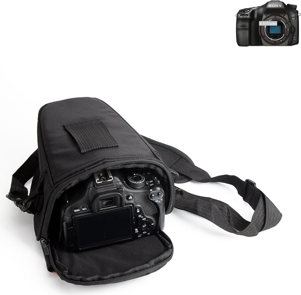 K-S-Trade Kameratasche Fototasche Schultertasche Umhängetasche kompatibel mit Sony Alpha 68 Colt für Systemkameras Schutzhülle bag Zubehörtasche